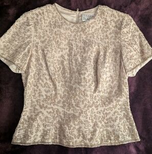 Nahdree 100% silk beaded top